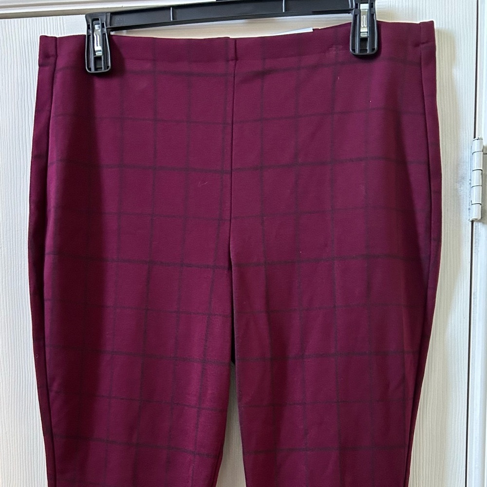 Croft & Barrow Burgundy Plaid Ankle Pants